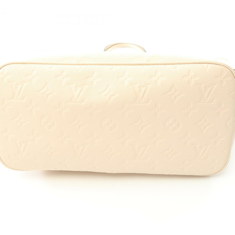 Louis Vuitton Neverfull MM 手提包，Monogram Empreinte 皮革，象牙色，M46676-5