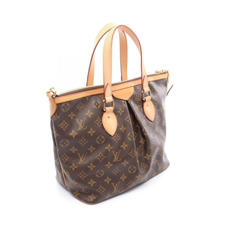 LOUIS VUITTON Palermo PM 單肩包 手提包 M40145 Monogram 帆布 棕色 二手 LV-1