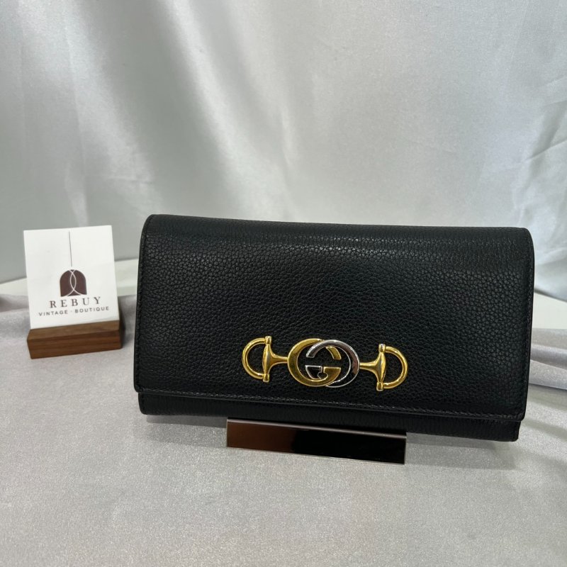 GUCCI 573612 ZUMI馬銜釦翻蓋長夾-0