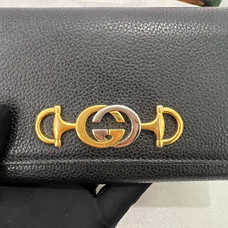 GUCCI 573612 ZUMI馬銜釦翻蓋長夾-6