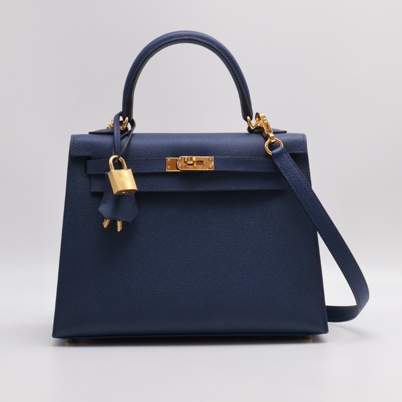 HERMES Kelly 25 - 海軍藍金 W-0