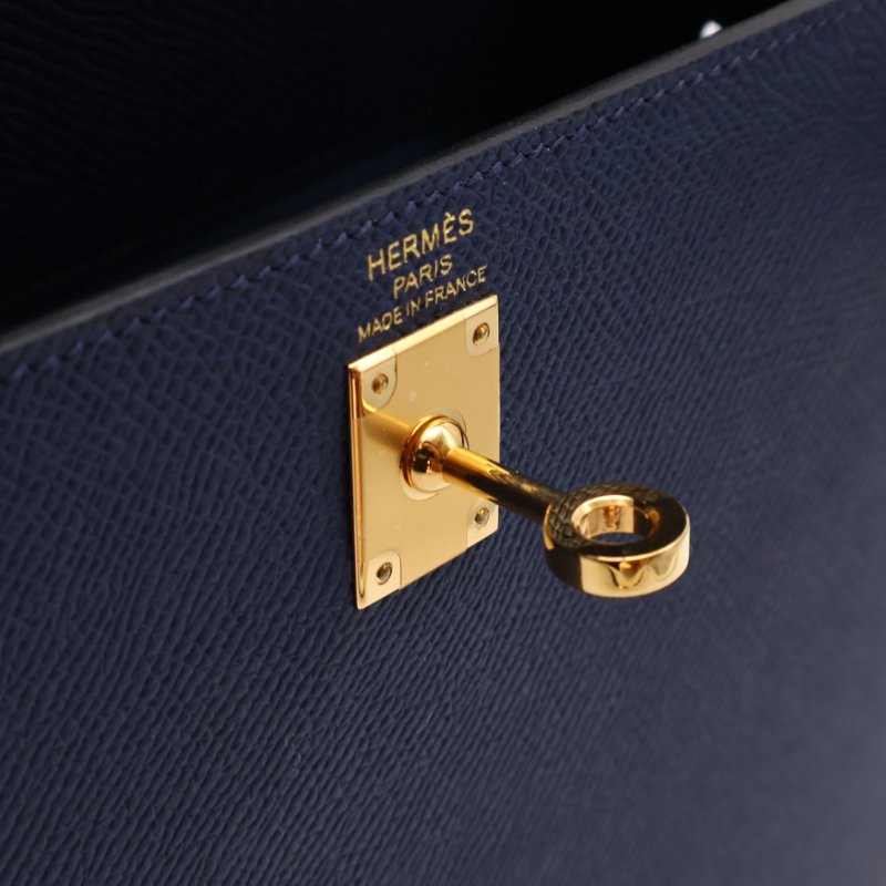 HERMES Kelly 25 - 海軍藍金 W-5
