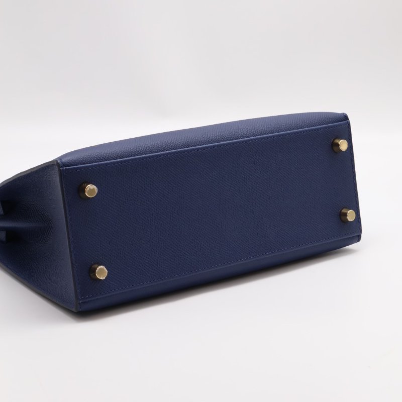 HERMES Kelly 25 - 海軍藍金 W-7