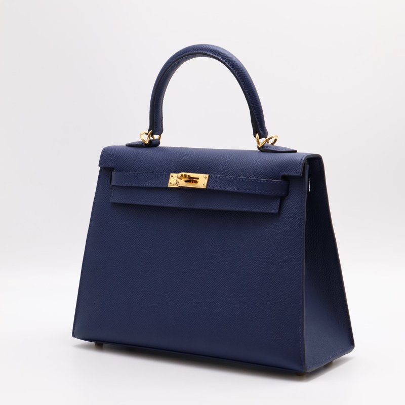 HERMES Kelly 25 - 海軍藍金 W-8