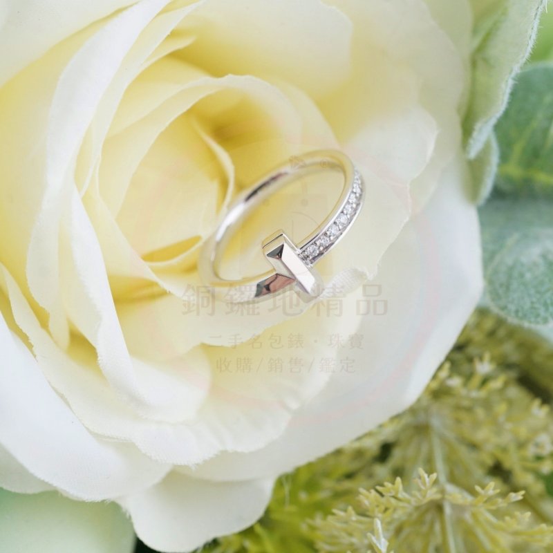 TIFFANY T1 18K白金鑲鑽石戒指(附2025年購證)-1