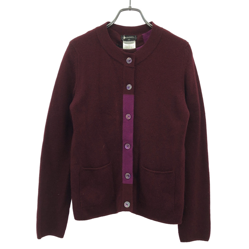 香奈兒針織衫套裝 P11473W02426 羊絨波爾多紅 二手 女士 #36 CC-0