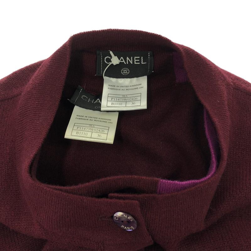 香奈兒針織衫套裝 P11473W02426 羊絨波爾多紅 二手 女士 #36 CC-9