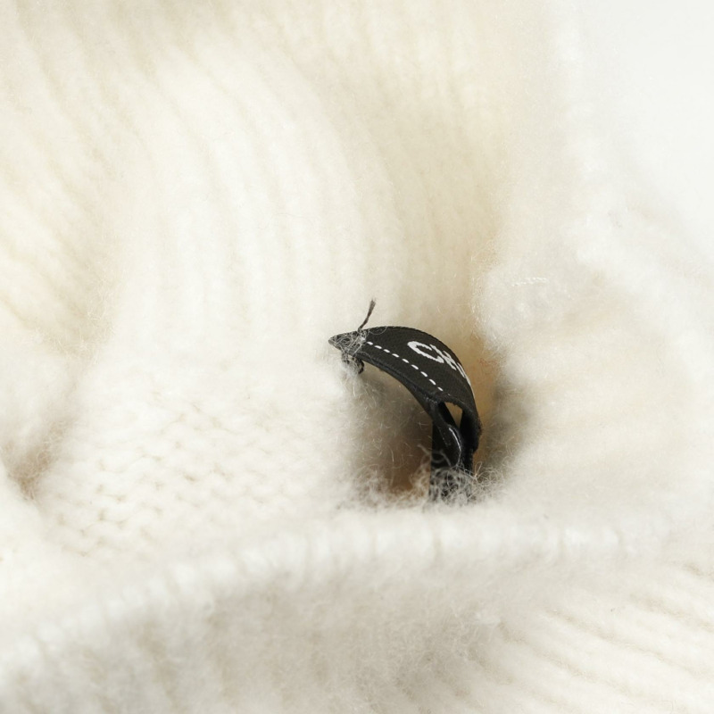 香奈兒 COCO 標誌針織衫 P77821K11264 羊絨真絲 白色 紅色 二手 女士 #40-5