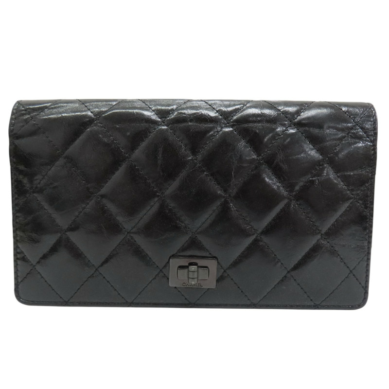 黑色 牛皮亮皮 長夾-0