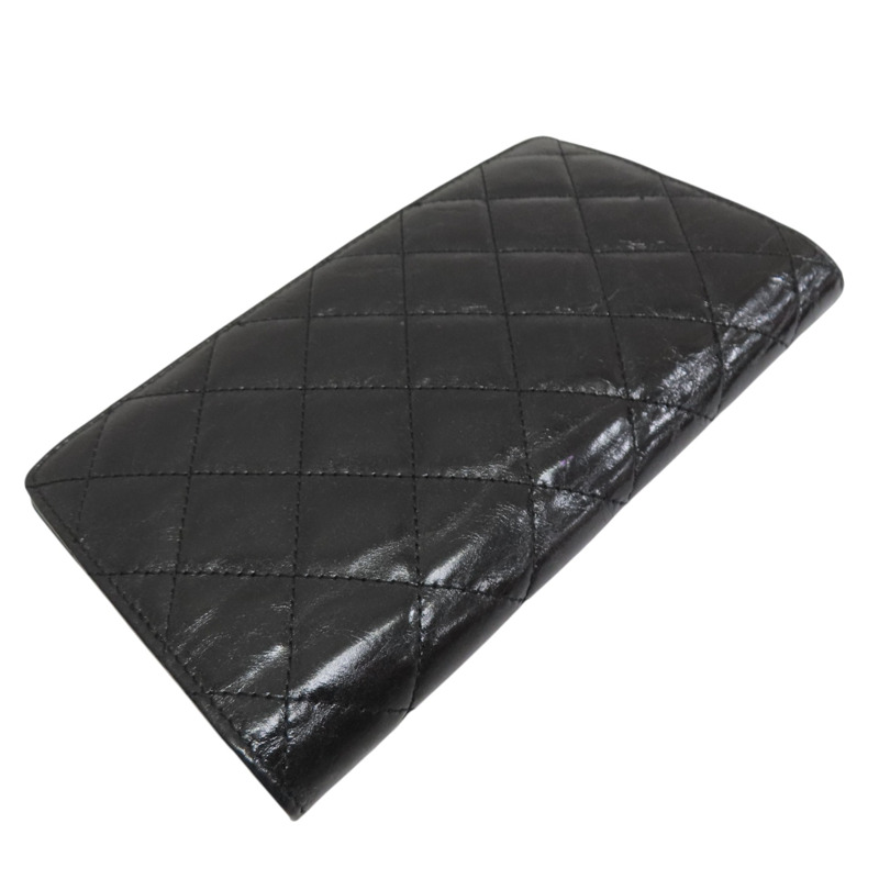 黑色 牛皮亮皮 長夾-3