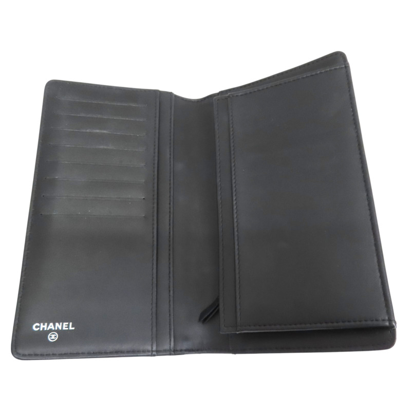 黑色 牛皮亮皮 長夾-4