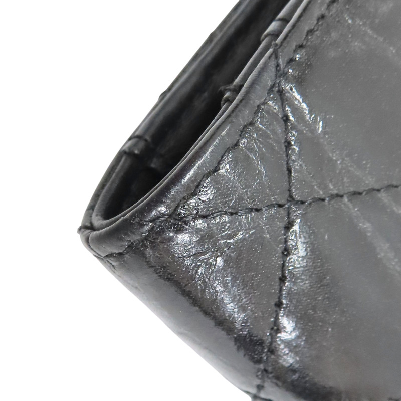 黑色 牛皮亮皮 長夾-13