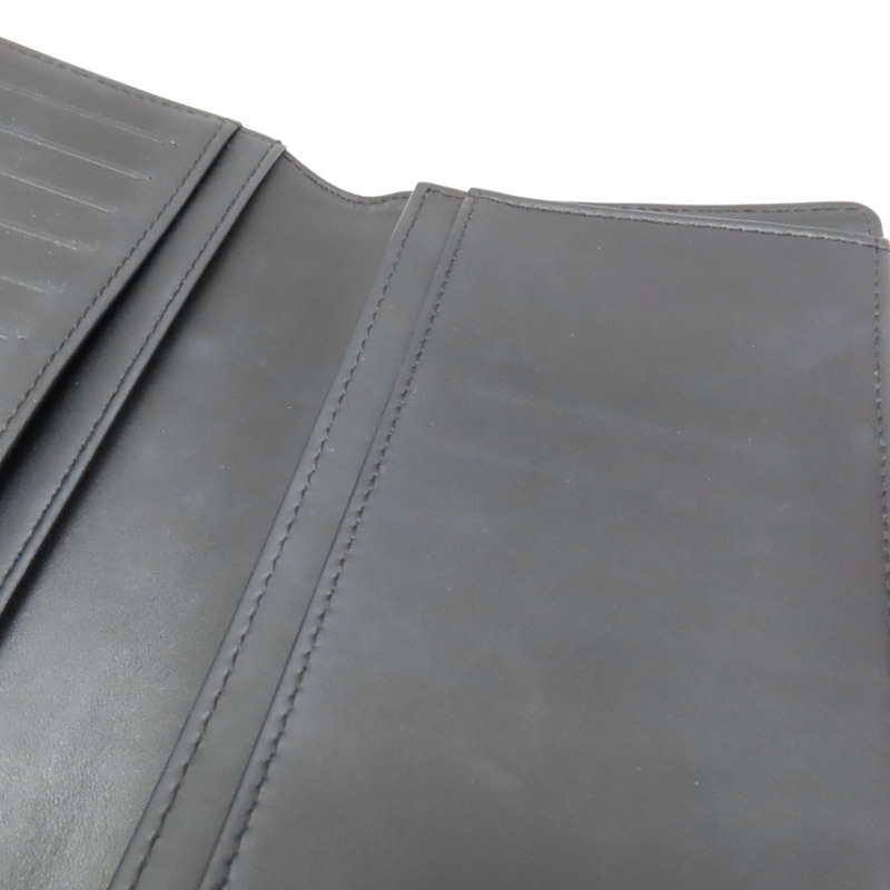 黑色 牛皮亮皮 長夾-15