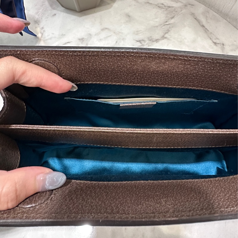 Gucci PVC咖牛皮綠紅綠織帶磁吸金鏈小號肩斜包🌟孫芸芸同款🌟-4