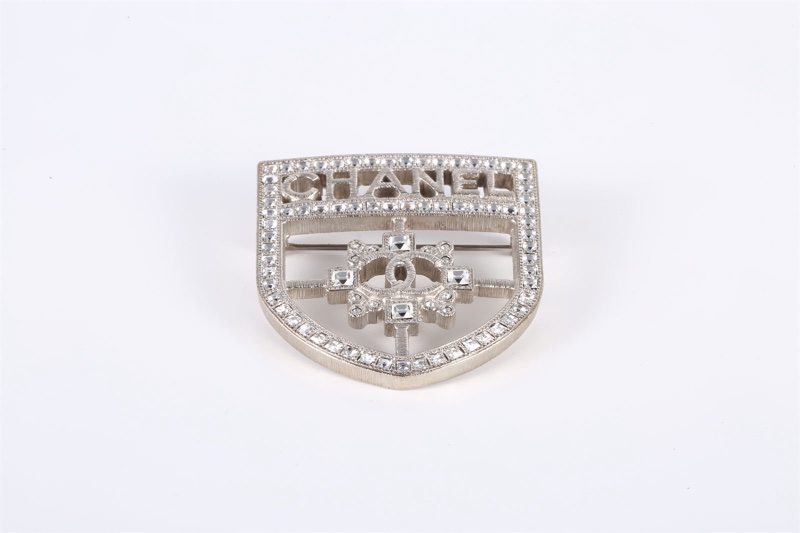 CHANEL(香奈兒) 合金 15B 盾牌鑲鑽 胸針-1