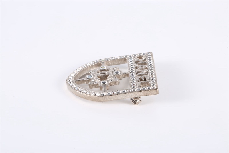 CHANEL(香奈兒) 合金 15B 盾牌鑲鑽 胸針-2