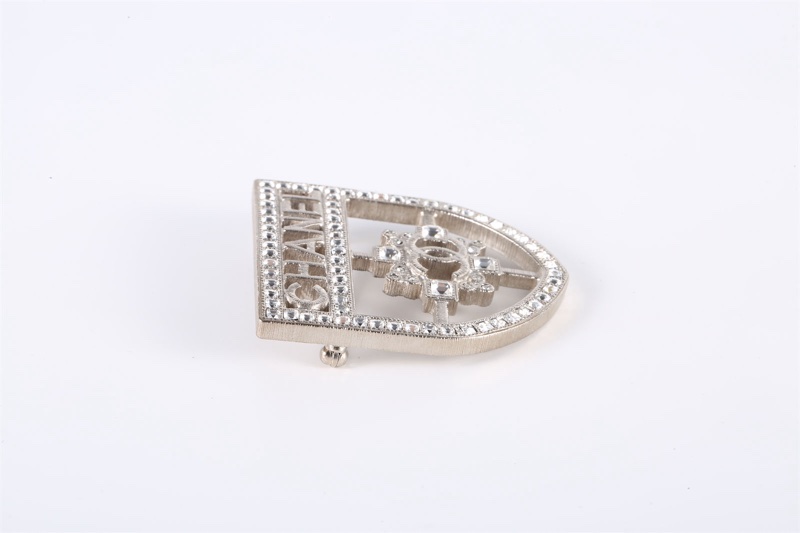 CHANEL(香奈兒) 合金 15B 盾牌鑲鑽 胸針-4