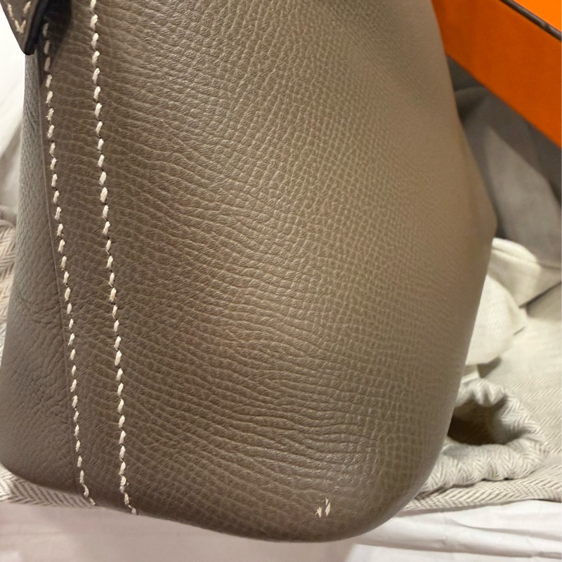 Hermes Bolide 27 EPSOM 大象灰銀扣-13
