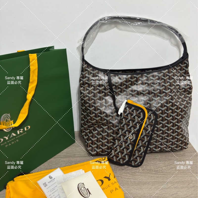 Goyard 狗牙hobo 黑色 全新全配-37