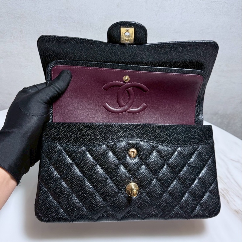 Chanel CF25 黑金荔枝牛 晶片款 99新-14