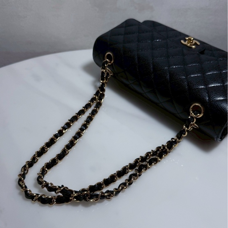 Chanel CF25 黑金荔枝牛 晶片款 99新-17