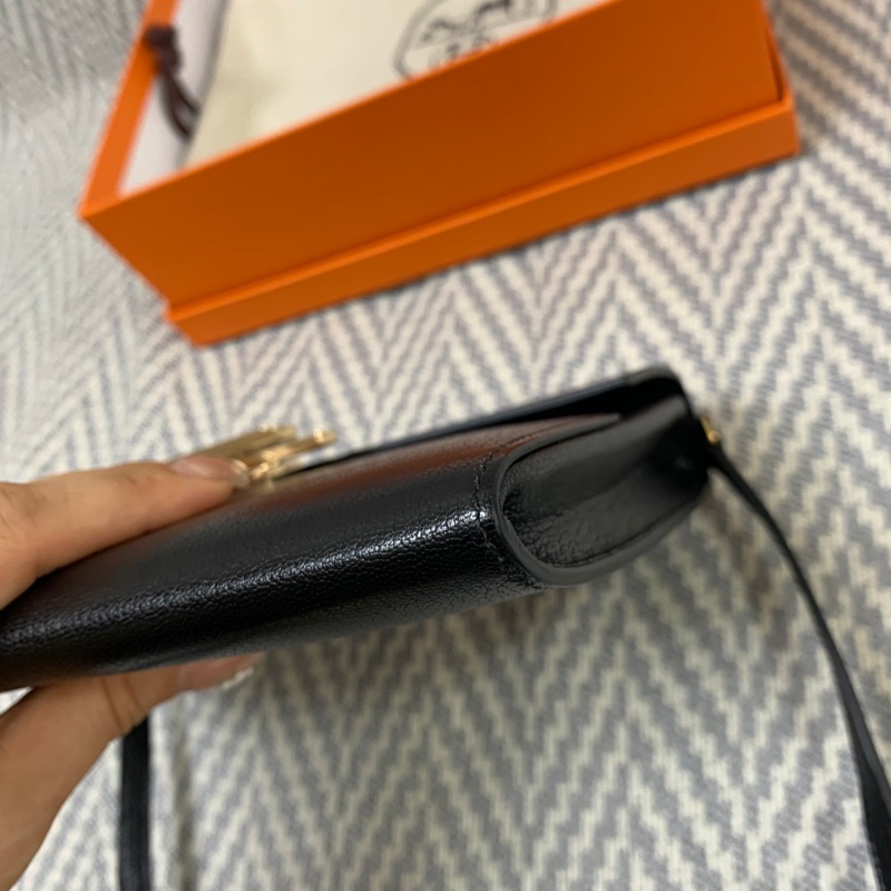 🌈Hermes🌟cinhetic to go🧡黑色金扣🧡98.5新🌟山羊皮🌟Stamp Y🌟-3