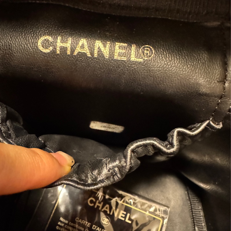 日本中古香奈兒 CHANEL 魚子醬荔枝皮 黑色金鏈 化妝箱 Vintage Vanity bag 化妝包 手提包 有卡有盒-17