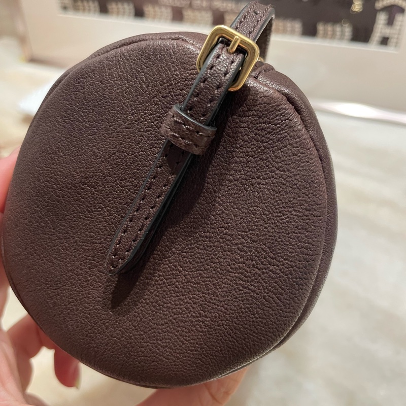 Miu miu 深咖啡 棕色鉛筆袋包 腋下包 化妝包 筆筒包-10