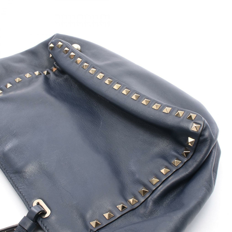Valentino Rock 鉚釘肩背包 托特包 皮革 海軍藍 二手 女士-7