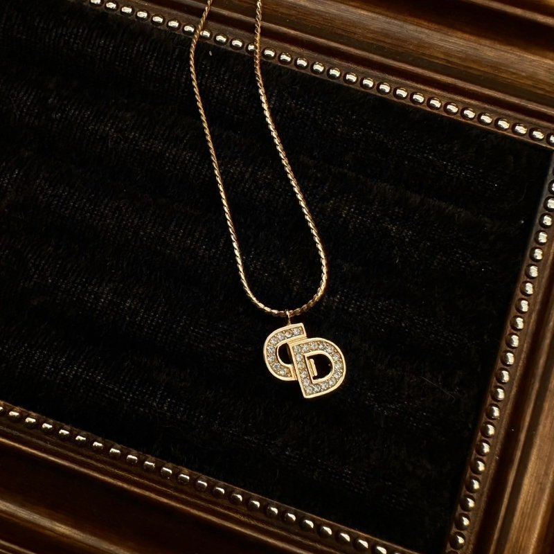 Dior 經典水鑽細鍊 項鍊-0
