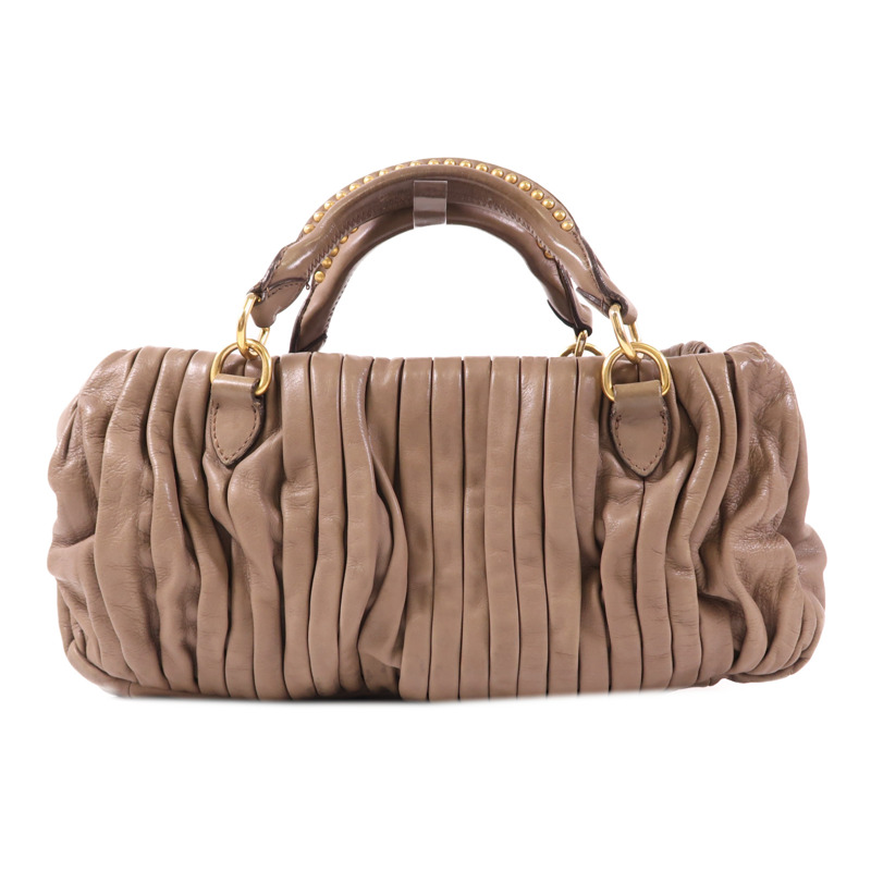 Miu Miu 牛皮皮革2 Way Shoulder金扣手挽肩背兩用袋-1