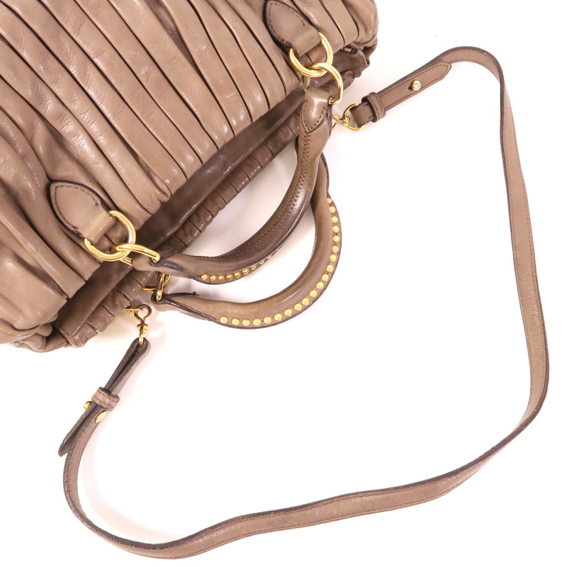 Miu Miu 牛皮皮革2 Way Shoulder金扣手挽肩背兩用袋-7