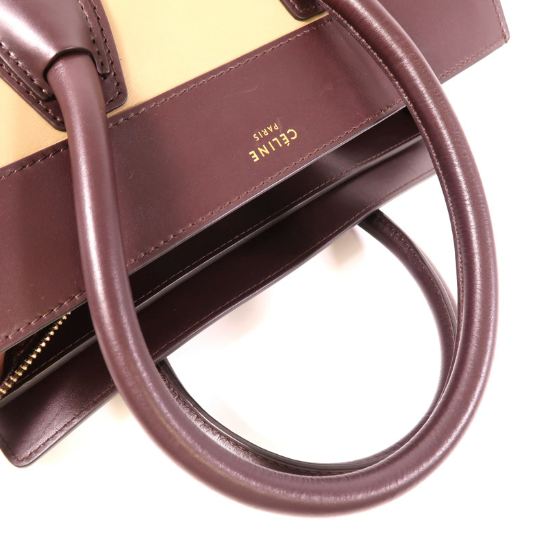 CELINE 牛皮皮革Mini Luggage金扣手挽袋-7