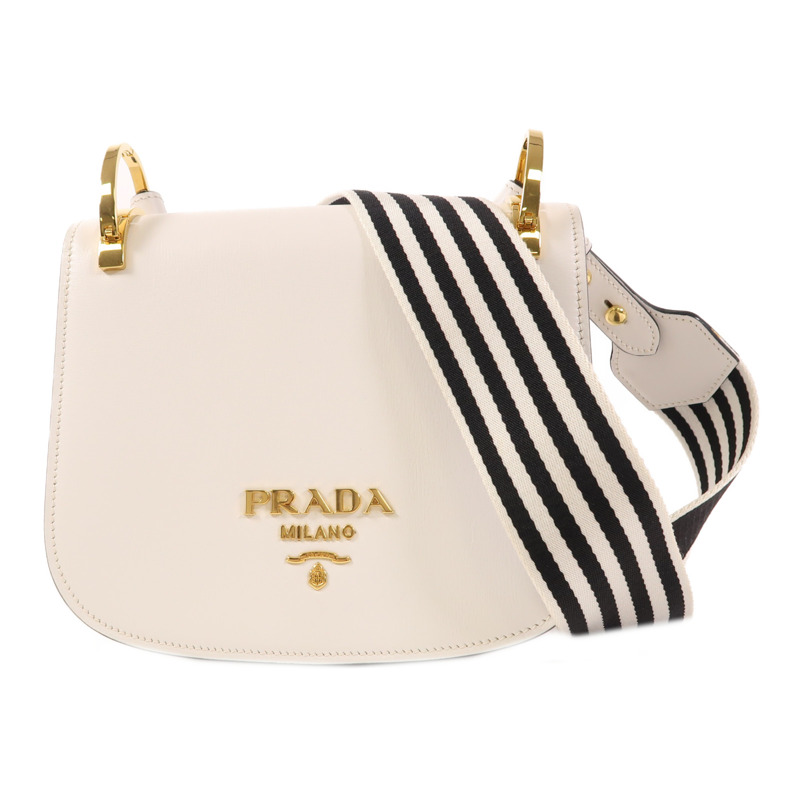 PRADA 牛皮皮革City Shoulder Bag金扣肩背袋-0