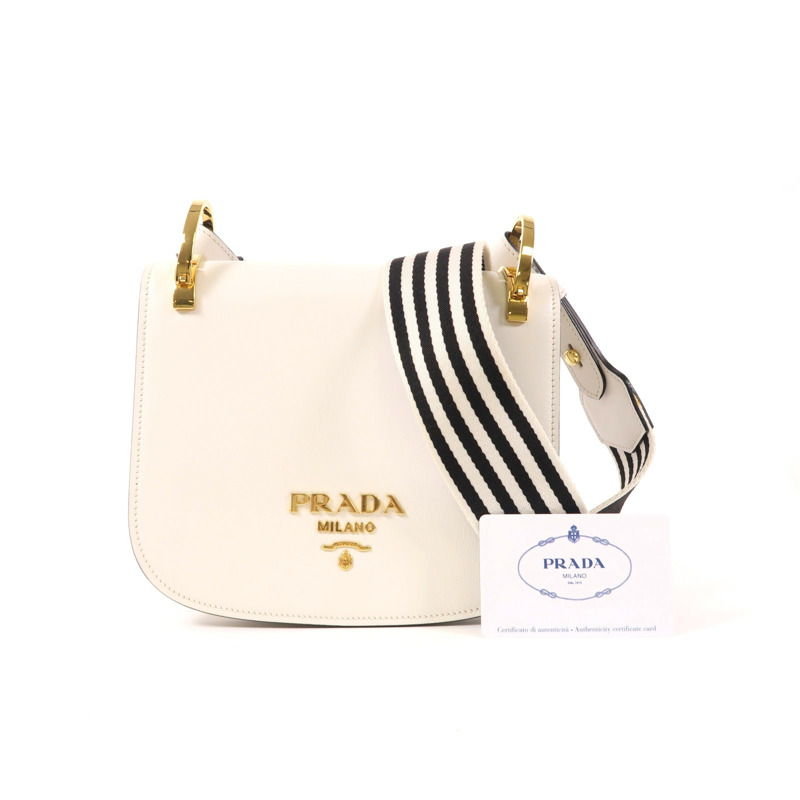 PRADA 牛皮皮革City Shoulder Bag金扣肩背袋-9