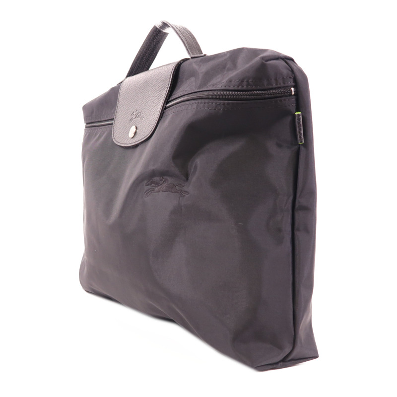 Longchamp 尼龍/牛皮皮革Hand Bag銀扣手挽袋-2