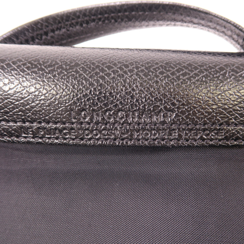 Longchamp 尼龍/牛皮皮革Hand Bag銀扣手挽袋-5