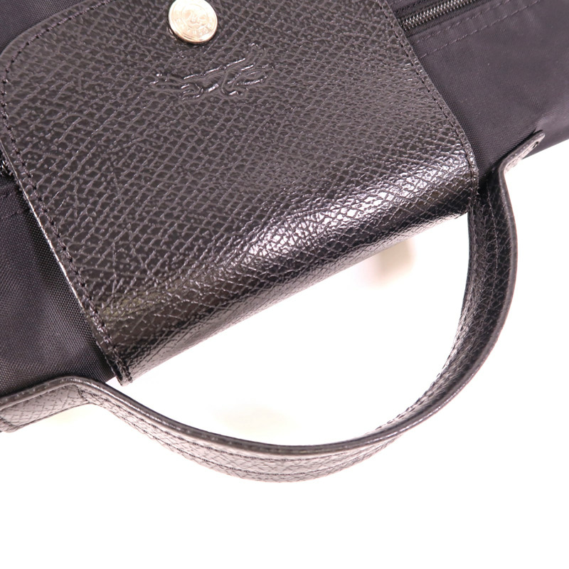 Longchamp 尼龍/牛皮皮革Hand Bag銀扣手挽袋-7