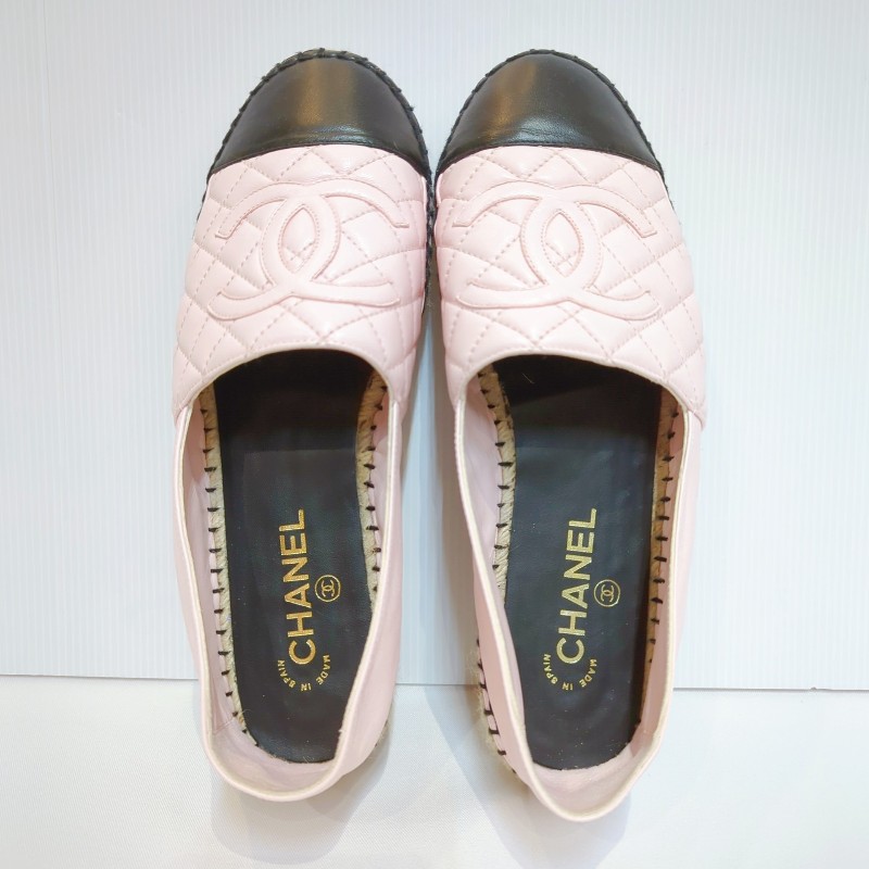 莉亞精品♡Chanel 粉羊皮漁夫鞋 尺碼41-4