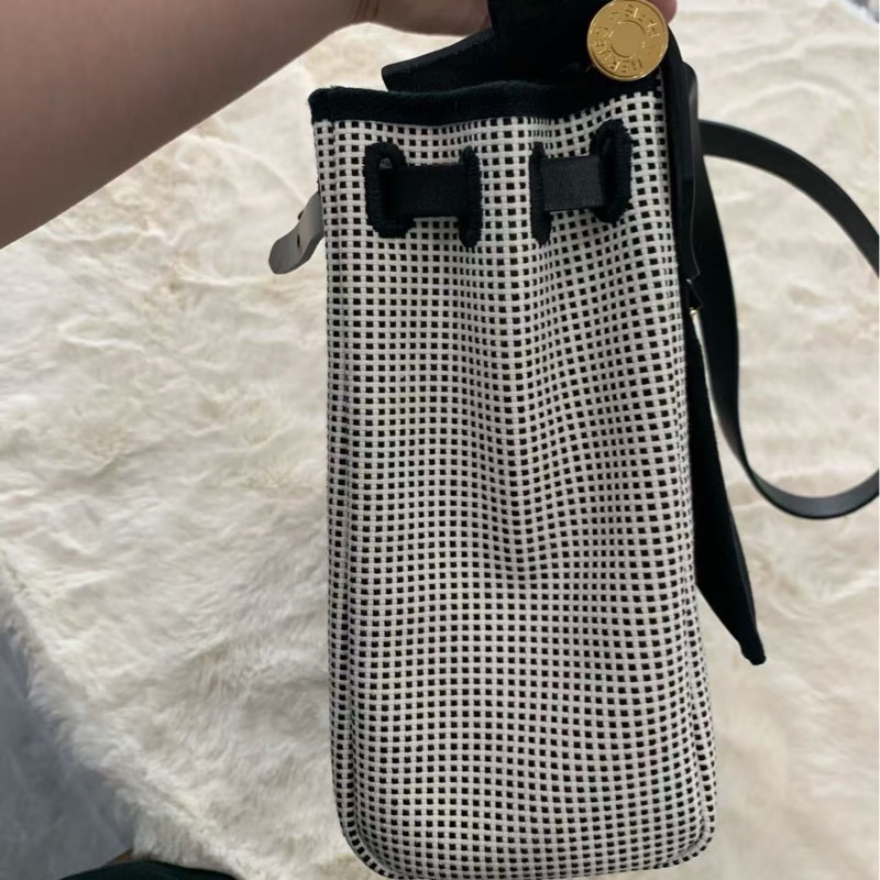 Hermès herbag31 熊貓色編織款 閒置新有膜 配件鎖頭袋塵袋盒子-5