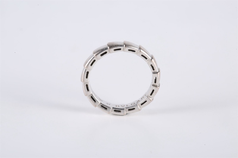 BVLGARI(寶格麗) 18K白金 白金 Serpenti 蛇形 單圈 戒指 18K-2