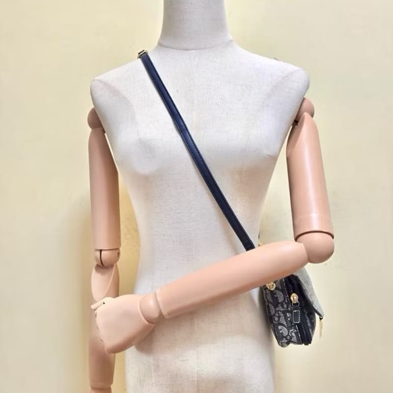 【LA LUNE】稀有中古包 Dior深藍老花馬鞍包 單肩包 側背包 斜背包 古董二手-7