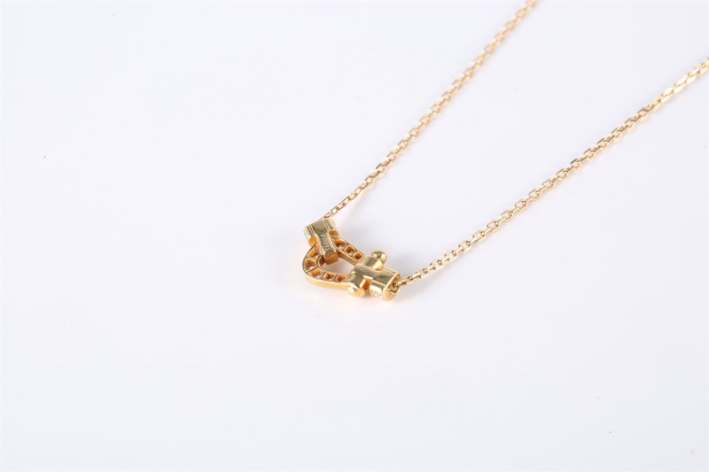 Fred（斐登）Force 10 馬蹄扣 項鏈 迷你 滿鑽 18K黃金/鑽石 項鏈 黃金 18K-2