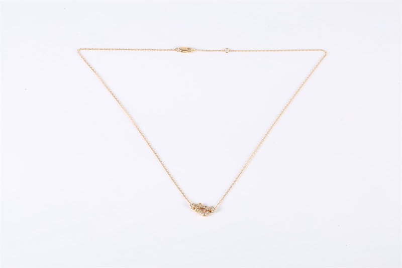 Fred（斐登）Force 10 馬蹄扣 項鏈 迷你 滿鑽 18K黃金/鑽石 項鏈 黃金 18K-5