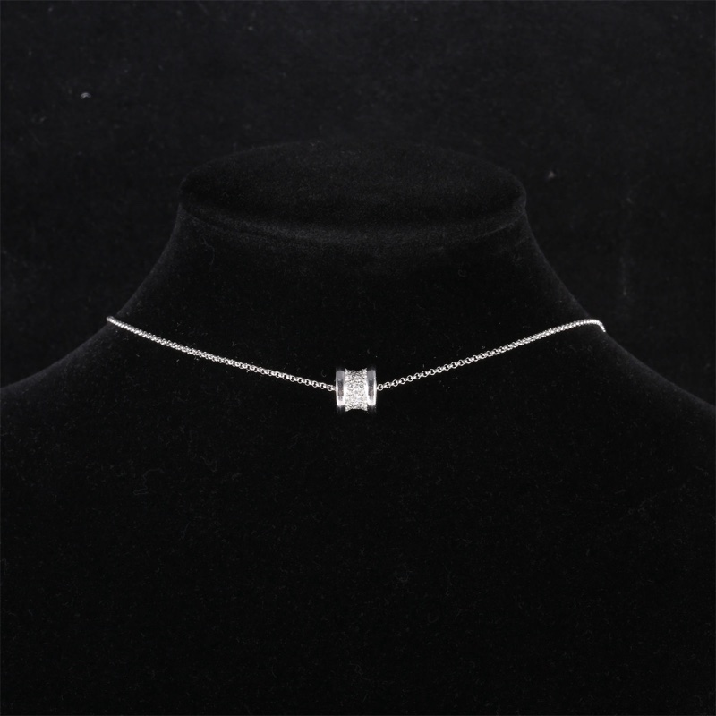 BVLGARI(寶格麗) B.ZERO1 小蠻腰項鏈 滿鑽 18K白金/鑽石 項鏈 白金 鑽石/18K-0