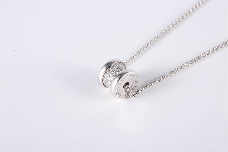 BVLGARI(寶格麗) B.ZERO1 小蠻腰項鏈 滿鑽 18K白金/鑽石 項鏈 白金 鑽石/18K-1
