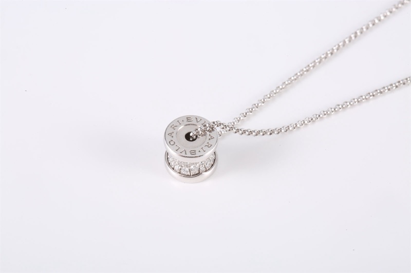 BVLGARI(寶格麗) B.ZERO1 小蠻腰項鏈 滿鑽 18K白金/鑽石 項鏈 白金 鑽石/18K-2