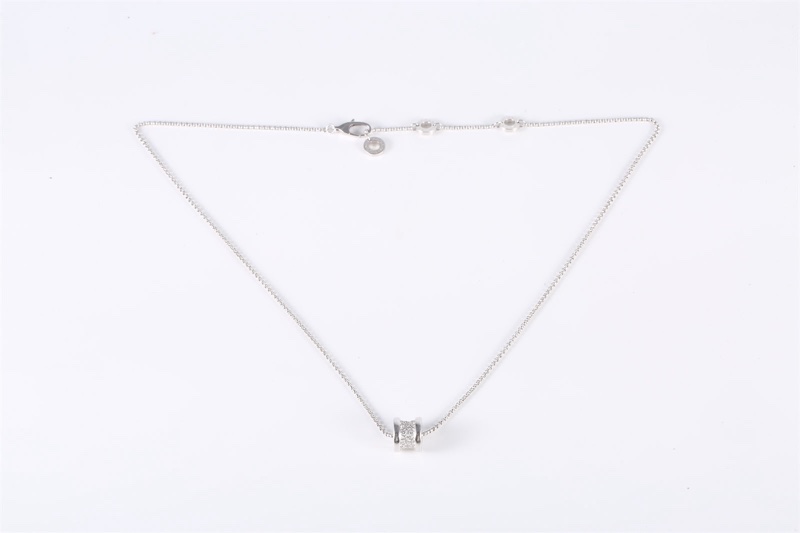 BVLGARI(寶格麗) B.ZERO1 小蠻腰項鏈 滿鑽 18K白金/鑽石 項鏈 白金 鑽石/18K-5