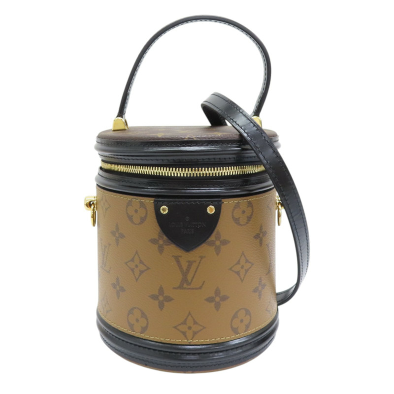 棕色 原花 帆布 Cannes 圓筒包 兩用包  M43986-0