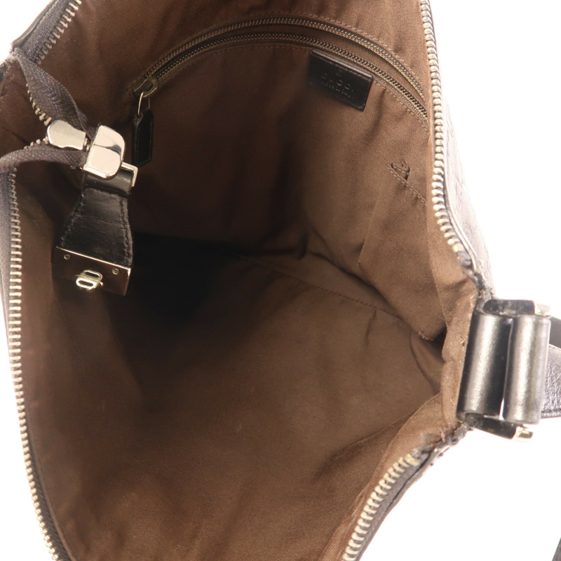 GUCCI 皮革Shoulder Bag銀扣肩背袋-4